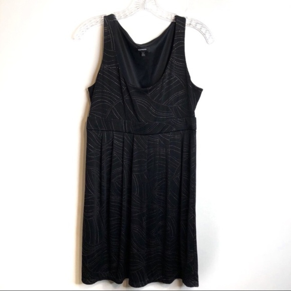 Express Scoop Neck Black Dress with Gold A…